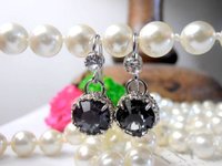 Silver Night Rhinestone Filigree Drop Earrings in Platinum Plated