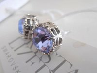 Swarovski Lavender Crystal Earrings | Filigree Studs | Wedding Jewelry