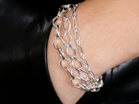 Personalized Sterling Silver Chain Bracelet