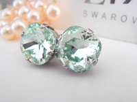 Pale Gree Chrysolite Stud Earrings | Birthday Gift for Sister