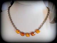 Topaz Rivoli Necklace, Crystal Tennis Choker, Antique Bronze Jewelry, Anna Wintour, Cup chain, Thick Rolo Chain 