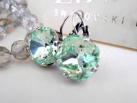 Chrysolite Square Cushion Cut Drop Earrings in Silver, Antique Jewelry for Girls, Mom Birthday Gift, Lever back Earrings 12mm