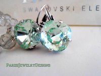 Chrysolite Square Cushion Cut Drop Earrings in Silver, Antique Jewelry for Girls, Mom Birthday Gift, Lever back Earrings 12mm