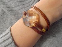 Brown Leather Double Wrap Cuff Bracelet | Statement Crystal Jewelry for Girls