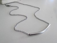 Stainless Steel 316L Tube Necklace, Layered Pendant, Dainty Jewelry, Gift For her, Surgical Steel Minimalist Chain Necklace