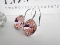 Vintage Rose Cushion Cut Drop Earrings 4470 / Bridal Wedding Jewelry / Square Fancy Crystals / Bridal Accessories / Ready to ship