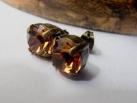 Light Smoked Topaz stud Earrings, Antique Bronze Jewelry, Post Pierce, 8mm Brown Crystal Chatons, Woman Gift