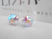 Aurora Borealis Crystal Stud Earrings | Dainty Silver Earrings