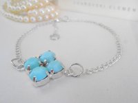 Mint Dainty Bracelet / Delicate Chain Crystal Bracelet / Chatons 8mm SS39 / Gift For her / Fashion Bracelets