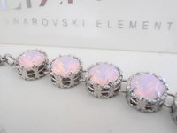 Rose Water Opal Crystal Bracelet in Platinum Art Deco Jewelry | Mom Christmas Gift