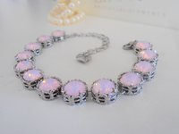 Rose Water Opal Crystal Bracelet in Platinum Art Deco Jewelry | Mom Christmas Gift