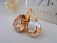 Golden Shadow Teardrop Gold Earrings | Wedding Jewelry for Brides