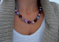 Amethyst Crystal Rivoli Necklace, Anna wintour collet, Tennis Cup chain Choker 12mm, Purple Multicolors, Birthday Gift