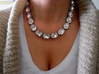 Diamond Clear Crystal Riviere Necklace Anna Wintour Chunky Collet Statement Art Deco Choker Oval Bib Mom Gift