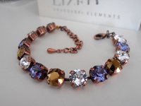 Multi-colors Crystal Copper Bracelet 8mm / Women Jewelry / Chatons Tennis Cup chain / Bohemian Jewelry / Birthday Gift For Her