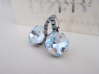 Light Azore Cushion Cut Drop Earrings in Antique Silver