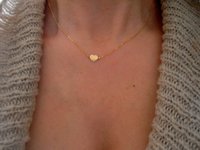 Dainty Gold Filled Heart Pendant Necklace / Delicate 14/20Kt Gold Filled Charm Chain / Mother's Day Gift for her