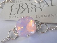 Rose Water Opal Summer Foot anklet Cushion Cut Crystal, Dainty Bare Foot Sandal Bracelet, Body Jewelry