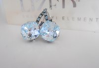 Light Azore Cushion Cut Drop Earrings in Antique Silver