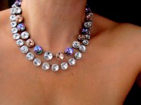 Anna Wintour Rivoli Crystal Necklace, Tennis Cup chain Collet, Clear-Multicolor lavender Choker, Wedding Jewelry, Birthday Gift