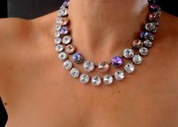 Anna Wintour Rivoli Crystal Necklace, Tennis Cup chain Collet, Clear-Multicolor lavender Choker, Wedding Jewelry, Birthday Gift