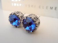 Blue Crystal Stud Earrings | Wedding Crystal Jewelry