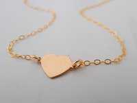 Dainty Gold Filled Heart Pendant Necklace / Delicate 14/20Kt Gold Filled Charm Chain / Mother's Day Gift for her