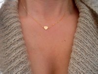 Dainty Gold Filled Heart Pendant Necklace / Delicate 14/20Kt Gold Filled Charm Chain / Mother's Day Gift for her