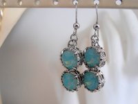 Pacific Opal Drop Filigree Earrings | Handmade Art Deco Jewelry 