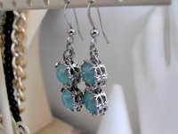 Pacific Opal Drop Filigree Earrings | Handmade Art Deco Jewelry 