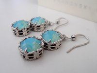 Pacific Opal Drop Filigree Earrings | Handmade Art Deco Jewelry 