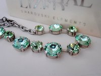 Chrysolite Green Crystal Necklace,Tennis Cup Chain Choker, 12mm Rivoli 1122 Collet, Statement Women Jewelry, Birthday gift