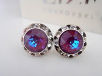 Burgundy DeLite Halo Stud Earrings | Women Birthday Gift