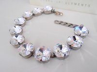 Crystal Clear Cushion Cut Bracelet 12mm, Fancy Square Cup chain Tennis Bracelet 4470, Gift for her