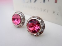 Rose Pink Halo Stud Earrings | Stainless Steel Studs | Valentines Women Gift