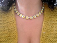 Sunshine Yellow Delite Crystal Necklace / Anna Wintour Rivoli Choker / Tennis Cup chain / Statement Jewelry / Birthday Gift