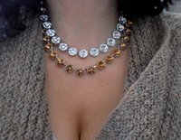 Double Strand Rivoli Layered Necklace with Colorado Topaz Crystals, Anna Wintour Tennis Choker, Crystal Wedding Jewelry, Bridal Accessories