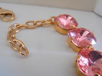 Rose Peach Square Bracelet 4470 / Gold Tennis Cup chain Cushion Cut Jewelry / Women Birthday Gift / Square 12mm Setting