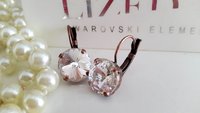 Crystal Clear Rivoli Lever back Earrings in Antique Copper