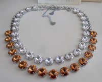 Double Strand Rivoli Layered Necklace with Colorado Topaz Crystals, Anna Wintour Tennis Choker, Crystal Wedding Jewelry, Bridal Accessories