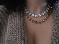 Double Strand Rivoli Layered Necklace with Colorado Topaz Crystals, Anna Wintour Tennis Choker, Crystal Wedding Jewelry, Bridal Accessories