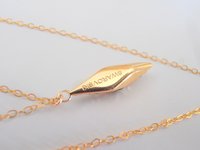 Gold Filled Long Vertical Bar Necklace / Minimalist Pave Pendant / Dainty Layering Jewelry / Birthday Prom Gift for Woman