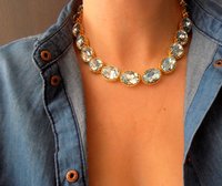 Light Azore Riviere Necklace with Genuine Oval Crystals, Anna Wintour Collet, Art Deco Choker, Wedding Statement Jewelry