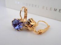 Tanzanite Crystal Dangle Earrings | French Crown Earrings