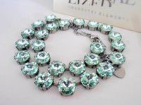 Light Vitrail Chrysolite Green Crystal Necklace in Platinum Choker Anna Wintour Tennis Cup chain Jewelry for Women