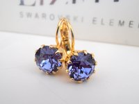 Tanzanite Crystal Earrings in Gold