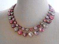 Multicolors Rose Premium Crystal Necklace, Anna Wintour Rivoli Choker 12mm, Antique Copper Jewelry, Valentine's Day Gift