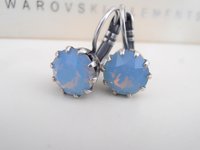 Air Blue Opal Drop Earrings in Antique Silver | Sister Birthday Gift 