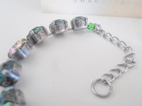 St patrick's day Tennis Bracelet with Crystals 8mm / Antique Silver Cup chain / Green Multi-colors / Women Artisan Jewelry