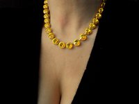 Citrine Rivoli Crystal Necklace Handmade, Anna Wintour Gold Collet, Yellow Tennis Choker, Women statement Jewelry